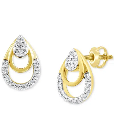 Macy's Diamond Triple Pear Openwork Earrings (1/8 Ct. T.w.) In 14k Gold