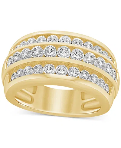 Macy's Diamond Triple Row Band (3/4 Ct. T.w.) In 14k Gold In Yellow