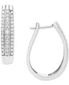 Macy's Diamond Triple Row Oval Hoop Earrings (1/2 Ct. T.w.) In 10k White Gold In White Gold