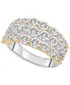 Macy's Diamond Triple Row Ring (3 Ct. T.w.) In 14k Two-tone Gold In Two Tone