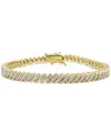 Macy's Diamond Triple Row "s" Link Bracelet (1 Ct. T.w.) In Sterling Silver Or 14k Gold-plated Sterling Sil In Gold-plated Sterling Silver