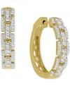 Macy's Diamond Triple Row Small Hoop Earrings (1/2 Ct. T.w.) In 14k Gold
