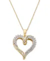 Macy's Diamond Twist Heart 18" Pendant Necklace (1/2 Ct. T.w.) In 14k White Gold Or 14k Yellow Gold, 18" +  In Gold