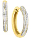 Macy's Diamond Twist Hoop Earrings (1/4 Ct. T.w.) In Sterling Silver, 14k Gold-plated Sterling Silver Or 14 In Gold-plated Sterling Silver