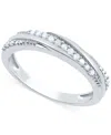 Macy's Diamond Twist Look Ring (1/6 Ct. T.w.) In Sterling Silver In Sterling Silver