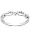 Macy's Diamond Hexagon Link Ring (1/10 Ct. T.w.) In Sterling Silver In Sterling Silver