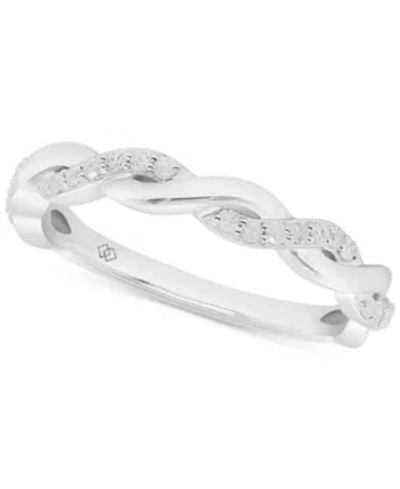 Macy's Diamond Twist Ring (1/5 Ct. T.w.) In Sterling Silver.