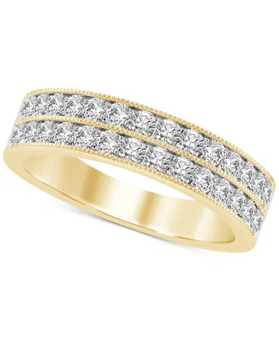Macy's Diamond Two-row Band (1/2 Ct. T.w.) In 14k White Gold In Yellow Gold