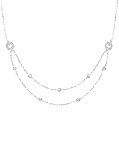 Macy's Diamond Two-row Necklace (1/3 Ct. T.w.) In Sterling Silver