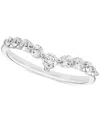 Macy's Diamond V-shape Contour Ring (1/2 Ct. T.w.) In 14k White Gold In White Gold
