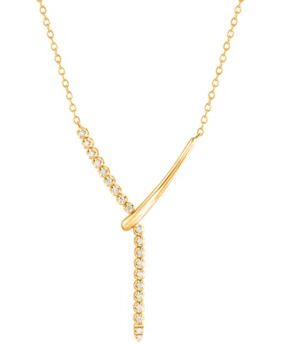 Macy's Diamond Vertical Line 18" Lariat Necklace (1/5 Ct. T.w.) In 14k Gold In Yellow Gold