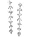 Macy's Diamond Vine Inspired Linear Drop Earrings (1/3 Ct. T.w.) In Sterling Silver In Silver