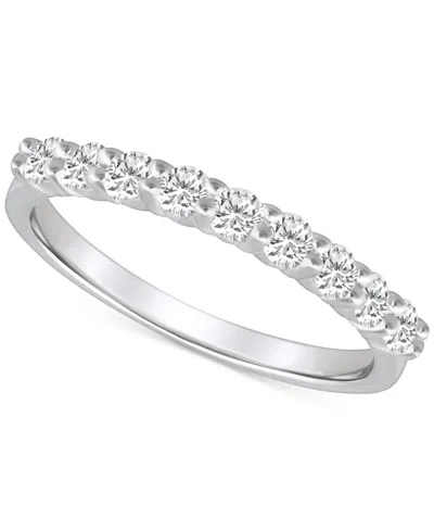 Macy's Diamond Wedding Band (1/2 Ct. T.w.) In 14k Gold In White Gold