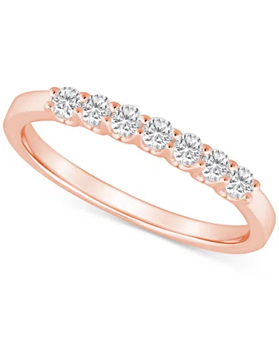 Macy's Diamond Wedding Band (1/3 Ct. T.w.) In 14k Gold In Rose Gold