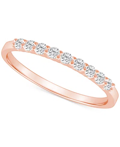 Macy's Diamond Wedding Band (1/4 Ct. T.w.) In 14k Gold In Rose Gold