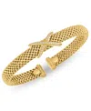 Macy's Diamond X Station Mesh Cuff Bangle Bracelet (1/6 Ct. T.w.) In 14k Gold Over Sterling Silver In Gold
