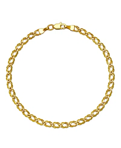 Macy's Diamond-cut 3d Link Bracelet In 10k Two-tone Gold