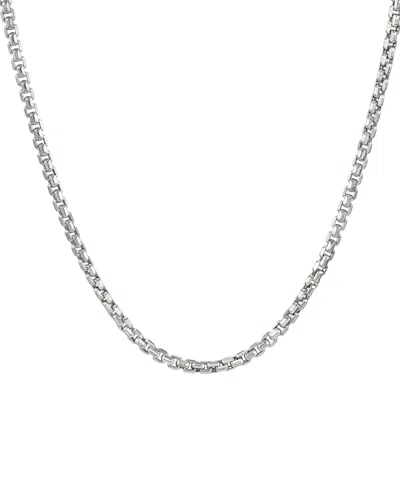 Macy's Diamond-cut Box Chain 20" Necklace In 14k White Gold