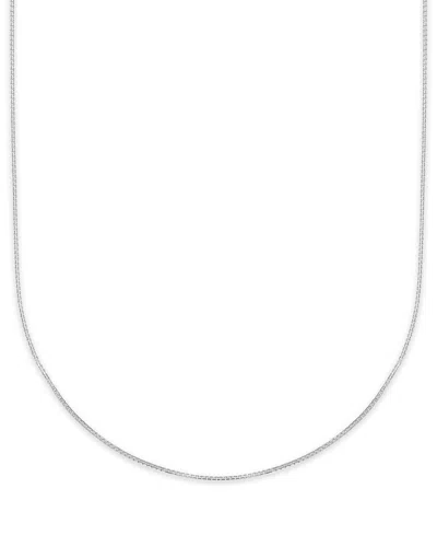 Macy's Diamond-cut Box Chain Necklace In 10k White Gold