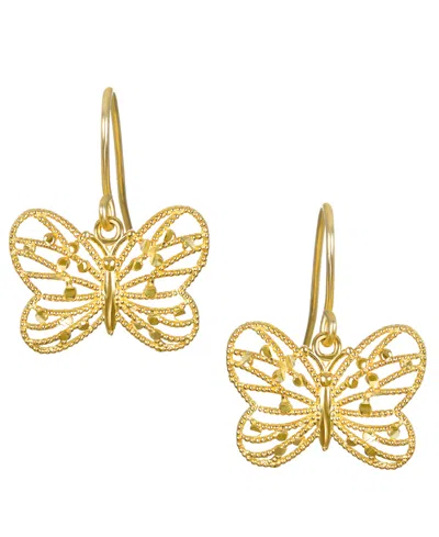 Macy's Diamond-cut Butterfly Earrings In 10k Yellow Gold