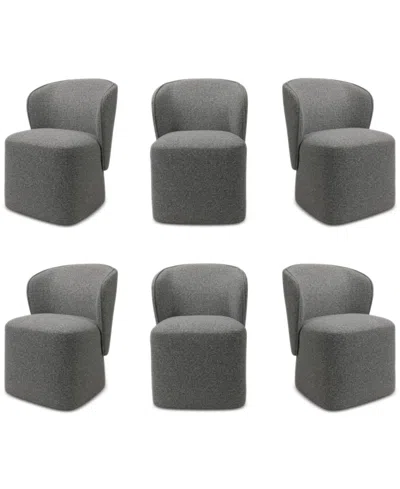 Macy's Dimova 6-pc. Dining Chair Set, Created For  In Grey