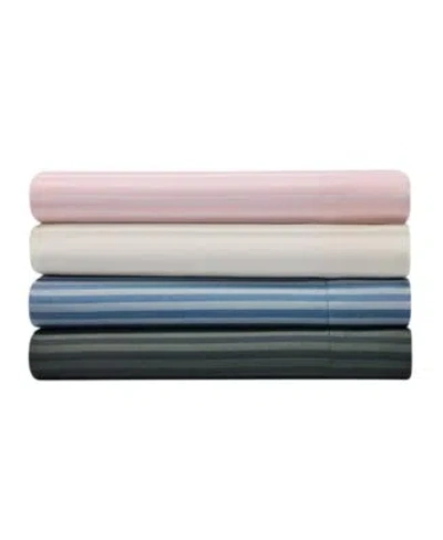 Macy's Macys Dobby Stripe 200 Thread Count Cotton Blend 4 Pc. Sheet Sets In Blue