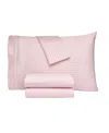 Macy's Dobby Stripe 200-thread Count Cotton Blend 4-pc. Sheet Set, Queen In Pink