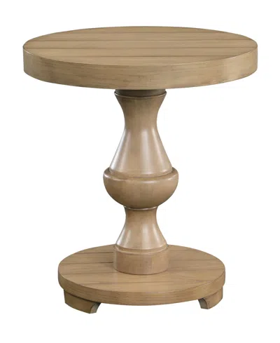 Macy's Dory 22" Wood Round End Table In Sandy Oak