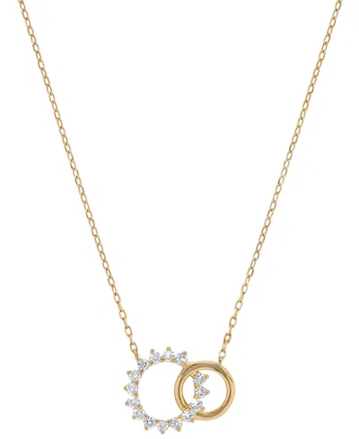 Macy's Double Circle Diamond Necklace (3/8 Ct. T.w.) In 14k Yellow Gold