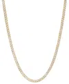 Macy's Double-sided Cuban Link 22" Chain Necklace In 10k Two-tone Gold In Two-tone