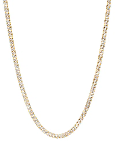 Macy's Double-sided Cuban Link 22" Chain Necklace In 10k Two-tone Gold