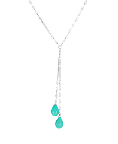 Macy's Double Teardrop Beaded 16" +2" Mirror Y-necklace In Turquoise