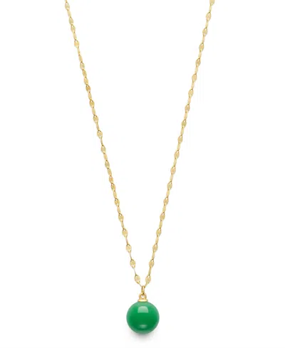 Macy's Dyed Green Jade Lana Chain Necklace In 14k Gold Over Silver