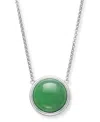 Macy's Dyed Jade Disc Shape Necklace In Sterling Silver In Silver