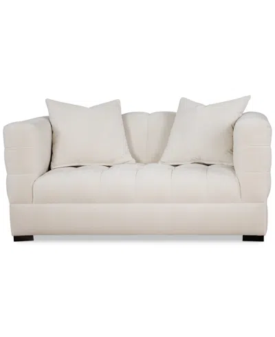 Macy's Elbeth Fabric Loveseat, Exclusively At  In Alabaster