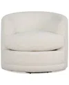 Macy's Elbeth Fabric Swivel Chair, Exclusively At  In Pebble