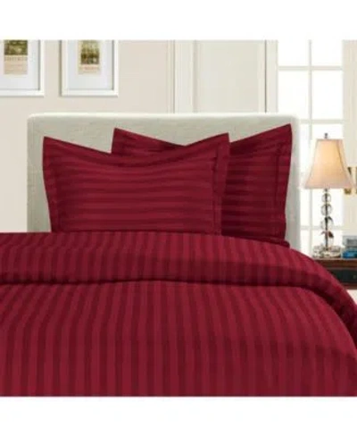 Macy's Elegant Comfort Luxurious Stripe Wrinkle Free Duvet Cover Sets In Gold