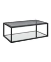 Macy's Ellis 48" Glass And Metal Coffee Table In Black Ink