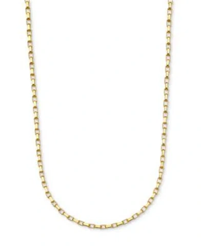 MACY'S ELONGATED BOX LINK CHAIN NECKLACE 3MM COLLECTION IN 14K GOLD