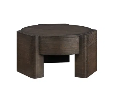Macy's Ember 32.5" Wood Round Coffee Table In Brown