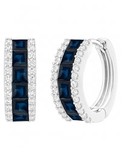 Macy's Emerald (1-1/3 Ct. T.w.) And Diamond (1/4 Ct. T.w.) Earrings In 14k White Gold In Metallic