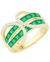 Macy's Emerald (1-3/4 Ct. T.w.) And Diamond (1/3 Ct. T.w.) Ring In 14k Gold (also In 14k White Gold Sapphir In Green