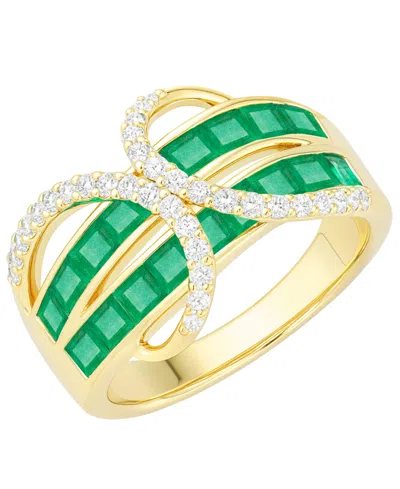 Macy's Emerald (1-3/4 Ct. T.w.) And Diamond (1/3 Ct. T.w.) Ring In 14k Gold (also In 14k White Gold Sapphir In Green