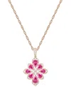 Macy's Emerald (1-3/4 Ct. T.w.) & Diamond (1/4 Ct. T.w.) Fancy 18" Pendant Necklace In 14k Gold (also In Ru In Ruby