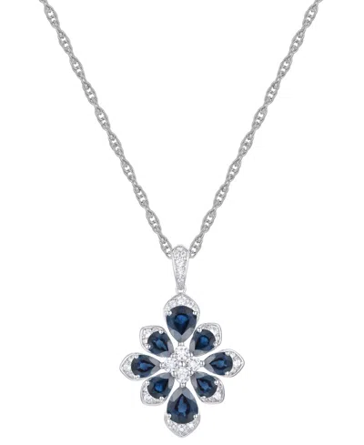 Macy's Emerald (1-3/4 Ct. T.w.) & Diamond (1/4 Ct. T.w.) Fancy 18" Pendant Necklace In 14k Gold (also In Ru In Sapphire
