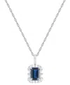 Macy's Emerald (1 Ct. T.w.) & Diamond (1/4 Ct. T.w.) Halo 17" Pendant Necklace In 14k Gold (also In Ruby An