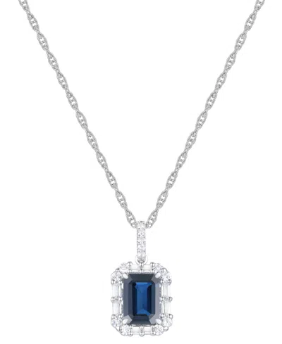 Macy's Emerald (1 Ct. T.w.) & Diamond (1/4 Ct. T.w.) Halo 17" Pendant Necklace In 14k Gold (also In Ruby An