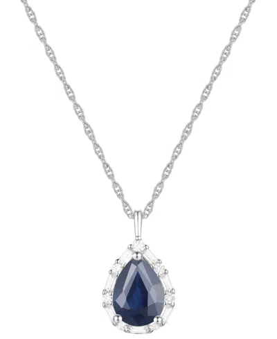 Macy's Emerald (1 Ct. T.w.) & Diamond (1/5 Ct. T.w.) Teardrop Halo 18" Pendant Necklace In 14k Gold (also I In Sapphire