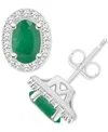 Macy's Emerald (1 Ct. T.w.) & Diamond (1/6 Ct. T.w.) Halo Stud Earrings In Sterling Silver (also In Ruby & In Emerald