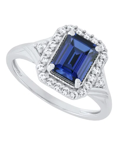 Macy's Emerald (1-3/8 Ct. T.w.) & White Sapphire (1/3ct. T.w.) Ring In 14k Yellow Gold-plated Sterling Silv